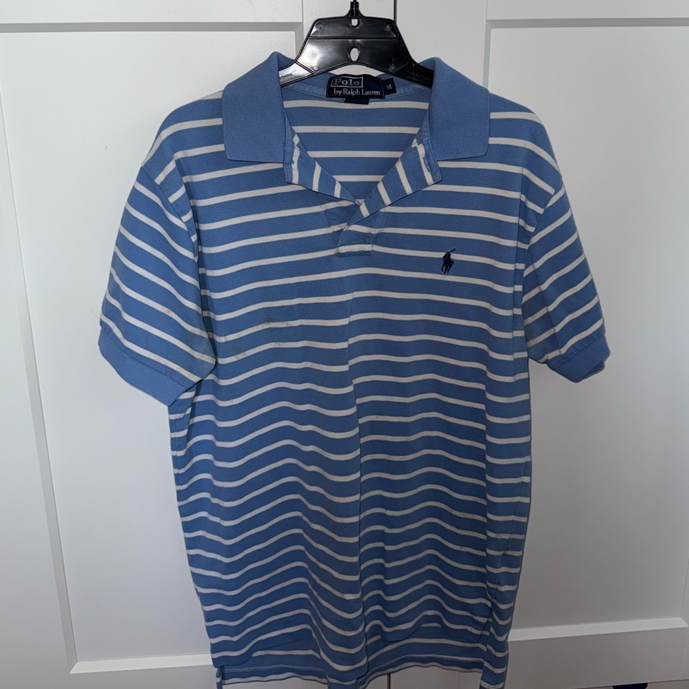 Polo by Ralph Lauren Men's Blue Striped Shirt